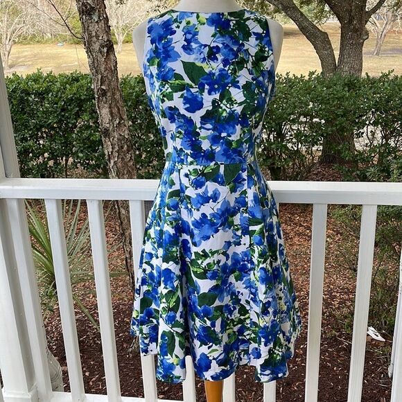 Milly Watercolor Floral Fit & Flare Dress - Picture 2 of 6